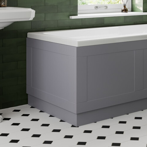1700mm Front Side Bath Panel & 700mm End Panels 15mm MDF for Bathroom Traditional Grey Gloss 2