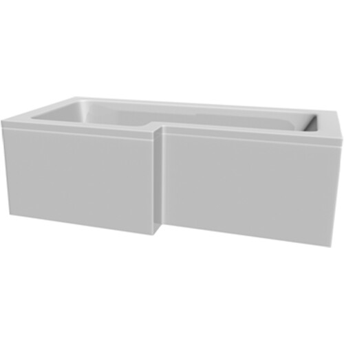 1500mm Front Side Bath Panel & 680mm End Panels 18mm MDF for L Shaped Baths Modern White Gloss 1