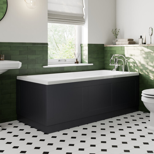 700mm End Bath Panel 15mm MDF for Bathroom Baths Plinth Easy to Cut Traditional Black Gloss 1