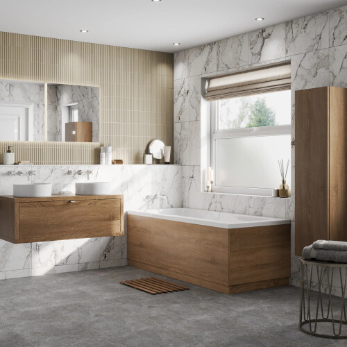 700mm End Bath Panel 18mm LDF for Bathroom Baths Modern Oak 1