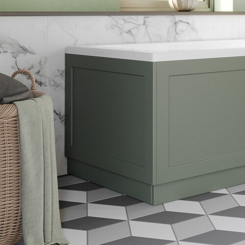 1700mm Front Side Bath Panel & 700mm End Panels 18mm MDF Bathroom Baths Traditional Matt Green 1
