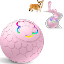 Motion-Activated Interactive Dog Ball – Sturdy USB Rechargeable Rolling Toy, 2.2 Inch, Pink