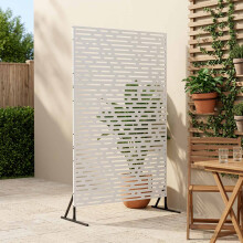 vidaXL Sichtschutz 100 x 50 x 180 cm Stahl Weiß