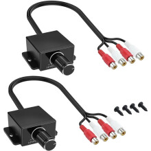 2Pcs Universal Car RCA-Level Controller Amplifier,RCA-Bass Knob Audio,for Car Motorcycle Speakers Home Theater