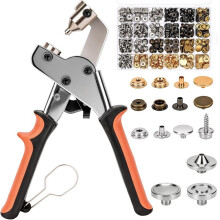 Snap Fastener Tool Kit with 100 Sets 15mm Boat Cover Snaps, Heavy Duty Press Pliers for Canvas, Leather and Tarps