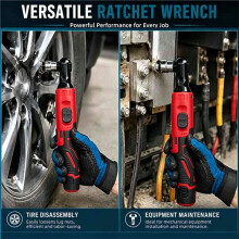 12V Multifunctional Electric Ratchet Wrench Ratchet Wrench Screwdriver Power Tool 90 Degree Right Angle Wrench Red