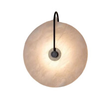 Nordic Minimalist Circular Marble LED Wall Lamp Wall Sconce for Restaurant Living Room Bedroom Bedside Interior Lighting
