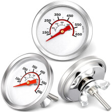 Conjunto 3 Termômetros para Churrasqueira A Carvão, Faixa Temperatura 50 A 800 F (10 A 427 C), para Cozinhar Carne Bovina e Cordeiro, Indicador