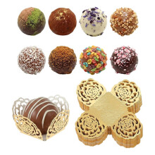 50 Stuks Chocolade Papieren Snoepvormpjes, Cupcakevormpjes voor Truffels, Kleine Bakvormpjes met een Uitlopende Rand