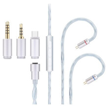 Hi-Fi-Kopfhörer-Upgrade-Kabel 0,78 mit Mikrofon und Austauschbaren 3,5-mm-, 4,4-mm- und USB-C-Steckern