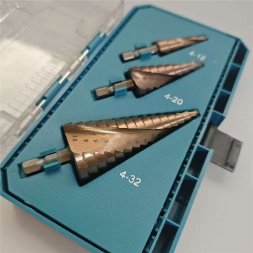 3PCS Step Drill Bit for Metal,4-10"-4/32" Step Drill Bit Set,Cobalt-Containing Step Drill Bit,High Hardness Step Reamer 2