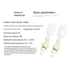 4Pc 3/4" Large Floating  Plastic Adjustable Auto Fill Float Valve DN20 Water Control  for Tank