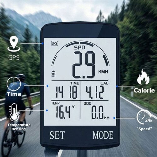 Wireless Bicycle Computer - Waterproof Speedometer and Odometer with Handlebar Mount, for Outdoor Cycling 2