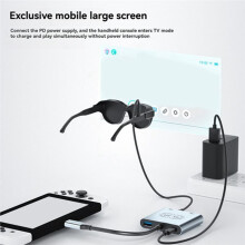 2Pcs AR Glasses Docking Hub USB C Type-C to AR Glasses Charging Adapter PD100W Fast Charge for AR Glasses