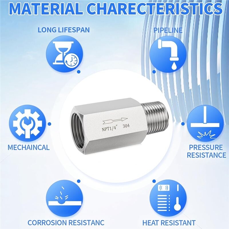 304 Stainless Steel in- Siamese Check Valve 1/4