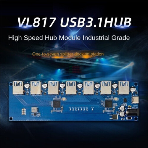Upgraded VL817 USB3.1 HUB Module High-Speed 5Gbps 1-to-7 Port USB HUB 2A with Current Backflow Prevention Function 1