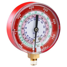 49117 A2L Manometer - Rot, 3-1/8" (80 mm) Manometer, R32, R454B, R410A, Professionelles Werkzeug für HLK/R-Systeme, Betriebsdruck 0-800 PSI