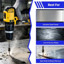 Spot Weld Drill Bit Set 18PCS, Double Sided Spot Cutter Kit with HSS Blades for Power Drill Applications.