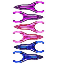 6 Pack Ergonomic Pen, Ballpoint Pens for Writing, Easy Grip, Mixed Colors Smooth Ballpoint Pens for Low Grip Strength