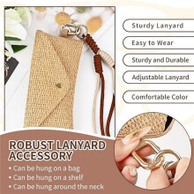 Woven Straw Eyeglass Case, Sunglasses Case Hard Shell Protective for Women Men, Slim Glasses Holder