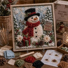 Kit DIY per Decorazione 3D di Tessuti Natalizi con Motivo Albero Natale e Renne, Set Completo di Strumenti per La Lavorazione A Mano con La Tecnica