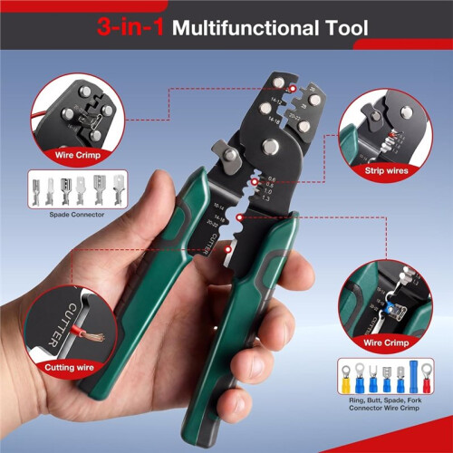 1150Pcs Wire Connectors Kit with Crimping Tool, Insulated  Butt Spade Fork Electrical Terminals Assortment 1
