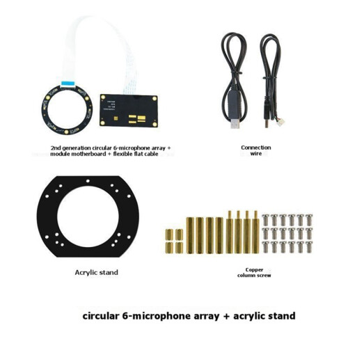 6-Mic Array Far-Field Microphone Module 6m Pickup 360 DOA Echo Cancellation ROS Linux for AI Voice Robot 1