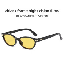 (Black Yellow)Elegant Cat Eye Sun Glasses With Pc Lenses For Outdoor Events And Looks Fashion