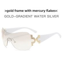 (Silver White)Millennia Sunglasses With Plastic Frame And Sparkling Accents For Wear Casual