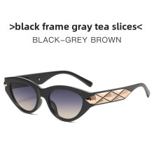 (Black Green Yellow)Vintage Cat Eye Glasses Female With Plastic Metal Frame For Outings And Parties