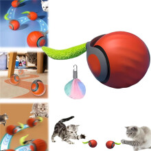 Interactive Cat Ball Toy 2.0 – Two-Speed USB Rechargeable Rolling Ball with Random Motion, Orange