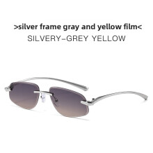 (Silver Gray Pink)Modern Minimalist Unisex Metal Sun Glasses With Uv400 For Outdoor Activities And Parties