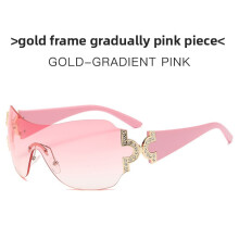 (Pink)Millennia Sunglasses With Plastic Frame And Sparkling Accents For Wear Casual