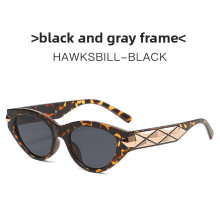 (Tortoise Grey)Óculos de olho de gato vintage feminino com armação de metal plástico para passeios festas e