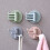 (Green)Rotatable Seamless Adhesive Hook Strong Bearing Stick Kitchen Towel Hanger Wall 3