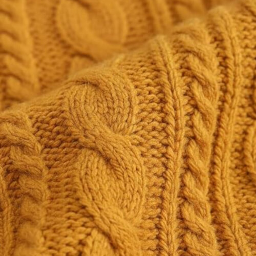 Mädchen Strickpullover mit Stehkragen Reißverschluss Warm Zopfmuster Orange 130 cm — kinder winterpullover 2