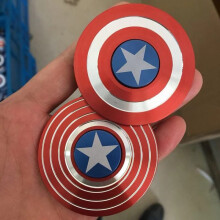 (Red AB)Fidget Spinner Captain American Fingertip Gyro Shield Alloy Toys Decompression