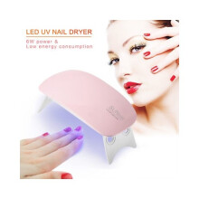 (Pink)Portable Mini 6w Leds Uv Nail Dryer Curing Lamp Light Timer Settings 45s60s For Manicure Nail