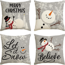 Juego de 4 Fundas de Cojín Decorativas Navideñas de Invierno 50 x 50 cm — cojines salon, textiles hogar invierno