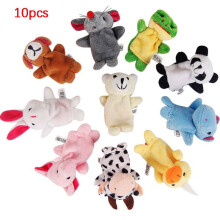 (10Pcs Animal,7cm*3cm)Finger Puppets Doll Baby Educational Hand Toy Learn Story Kid Gift Family Animal