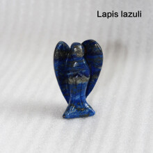 (Lapis lazuli)Estatuilla de ángel de la guarda de cristal tallado piedra de bolsillo artesanía de curación estatua de 15"