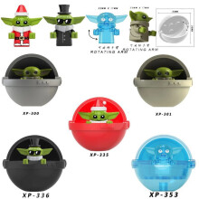(XP-353)Yoda Baby Chirstmas Rotating Arm Mandalorian Rey Kylo Building Blocks Toy Child