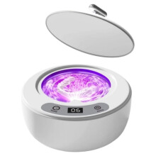 Ultrasonic Retainer & Silver Jewelry Cleaner Machine with UV Light and Timer Portable for Dentures Aligners EU PLUG
