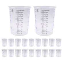 20Pcs Plastic Disposable Paint Mixing Cup Measurements Cups for Resin Epoxy Pour 600ML