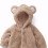 Fleece Strampler Baby Bär Kapuze Braun 9M Langarm 5
