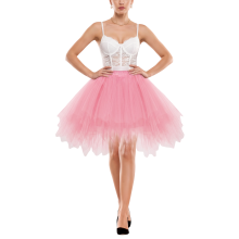 Women's Vintage Tulle Tutu Ballet Skirt Flared Pink S — 50s petticoat, layered dance skirt, carnival costume accessory