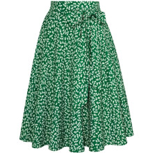 Damen Vintage Rock Ausgestellt mit Schleife Grün XXL — a-linien rock damen, blumenrock knielang, retro rock grün