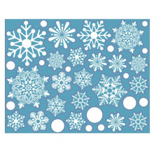 (Snowflake-Style 1-28*35cm)Stickers Noël Fenêtre Flocon de Neige Décoration Noël Décalcomanies Père Noël Rennes