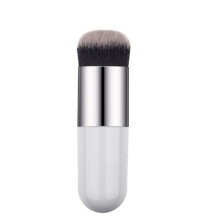 (White
Silver)Chubby Pier Foundation Brush Flat Cream Makeup Brushes Powder Highlight Blusher