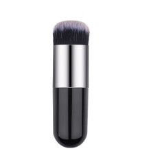 (Black Silver)Chubby Pier Foundation Brush Flat Cream Makeup Brushes Powder Highlight Blusher
